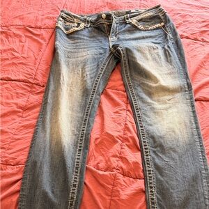 Miss Me Slim Straight Light Blue Washed Jeans